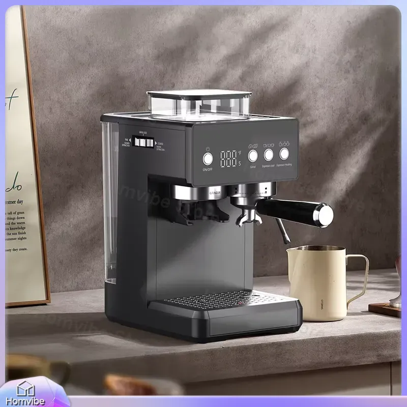 Milk Frother Automatic - เครื่องชงกาแฟเอสเพรสโซแบบกึ่งอัตโนมัติ 3 in 1 พร้อมเครื่องบดในตัว เครื่องทำฟองนม