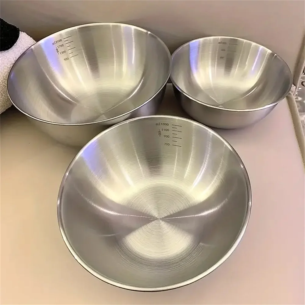 Kitchen Appliances Organizer - ชุดชามสแตนเลส 1-3 ใบ พร้อมสเกลวัด สำหรับทำอาหาร อบขนม
