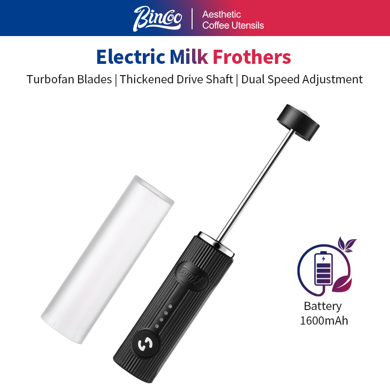 Milk Frother Automatic - BINCOO เครื่องตีฟองกาแฟไฟฟ้า USB ชาร์จ 2 ความเร็วโฟม