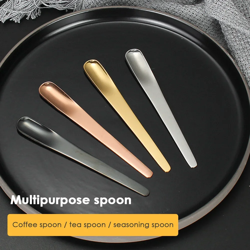 5ชิ้นช้อนกาแฟช้อนแบนสแตนเลสสำห - Kitchen Appliances Unit บทวิจารณ์และราคา
